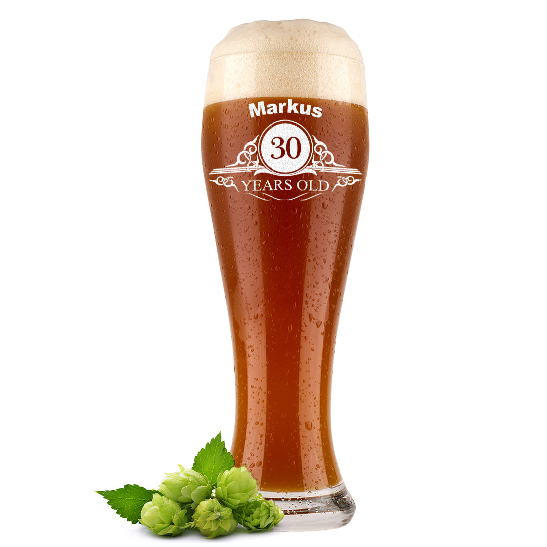 Weizenbierglas 0,5 Liter mit Namen graviert - personalisiertes Geschenk