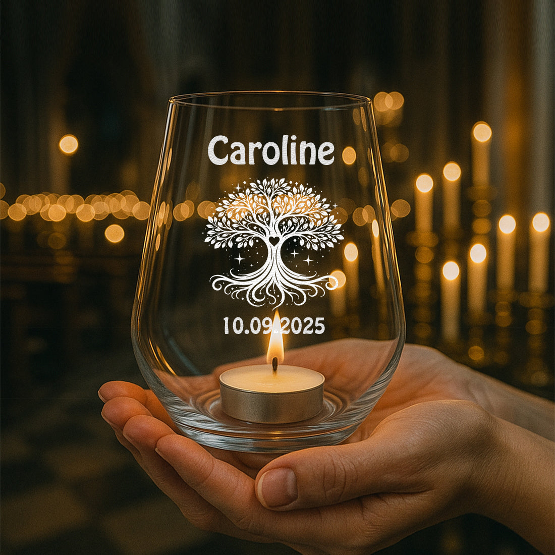 Personalisiertes Teelicht zur Konfirmation & Kommunion mit Gravur
