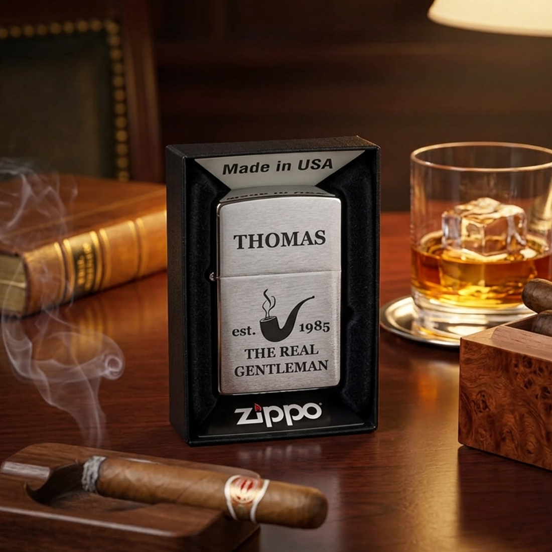 Original Zippo® in Silber-Optik mit feiner Oberflächenstruktur & Gravur
