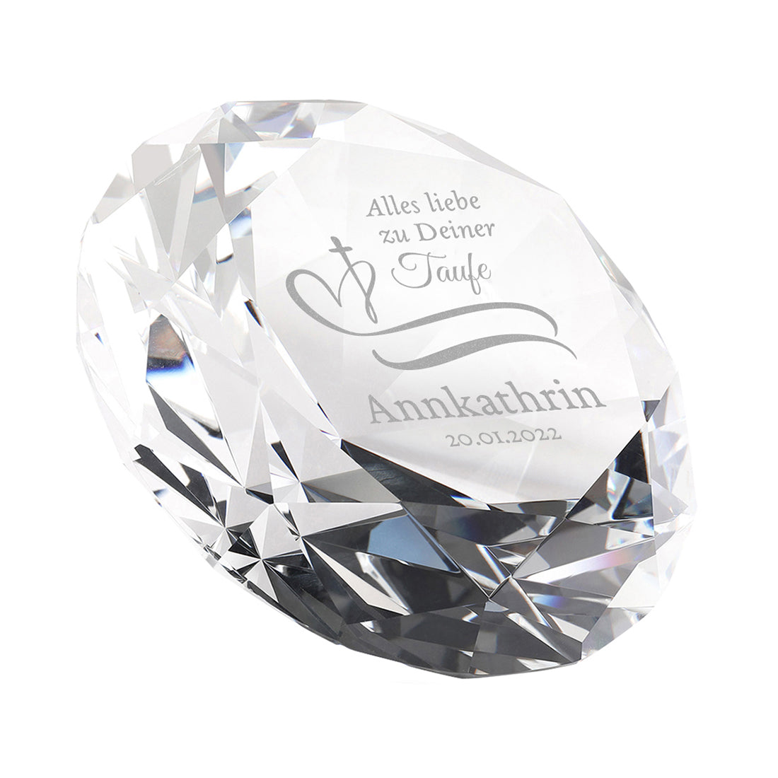Diamant Farbe transparent Motiv Herz & Kreuz