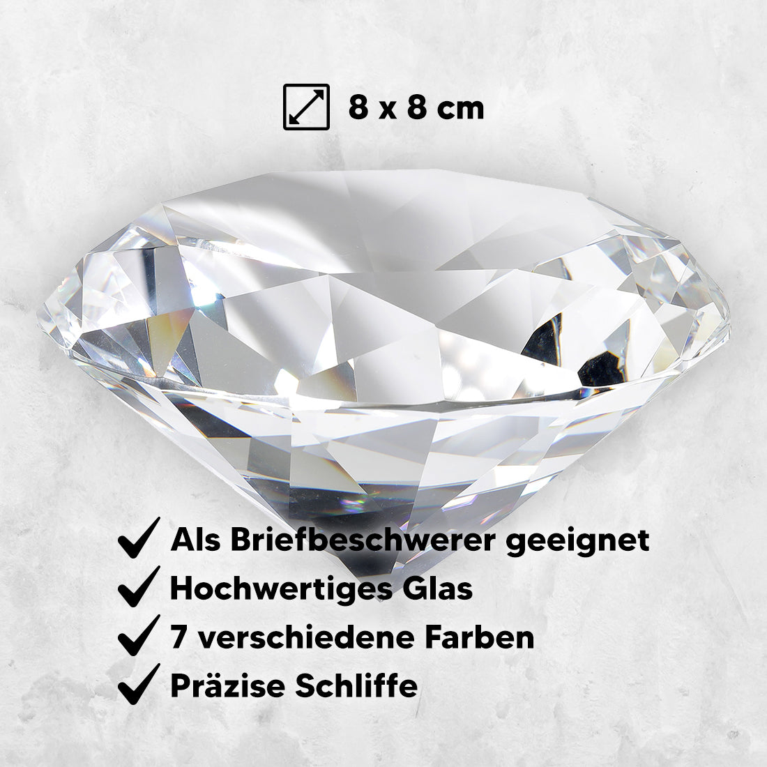 Deko Diamant "Fisch" mit Gravur als Taufgeschenk - 7 Farben