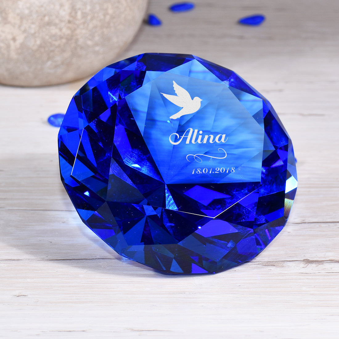diamant blau Motiv taube