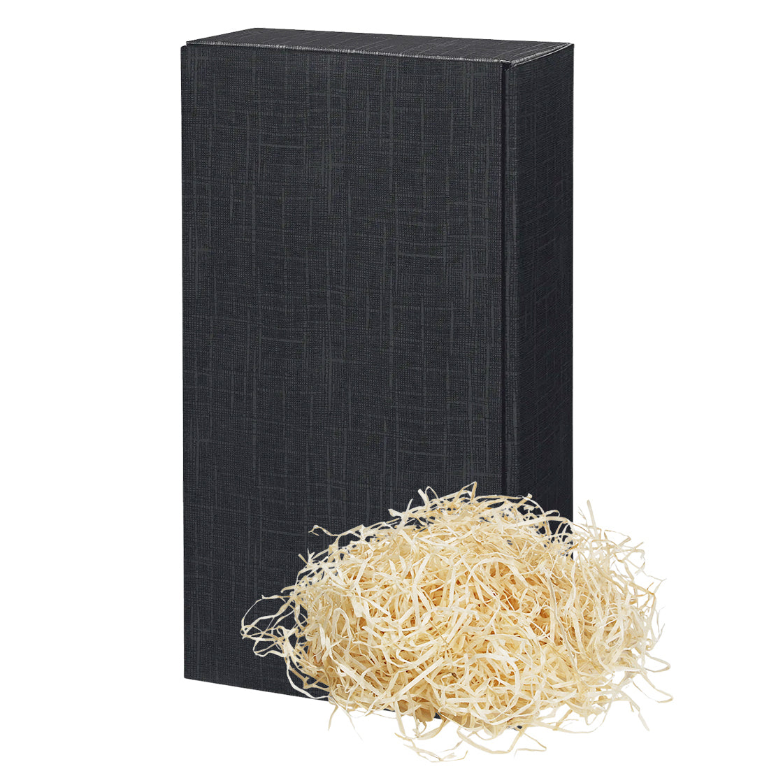 Schwarze Premium-Präsentbox - 360 x 185 x 95 mm inkl. Holzwolle