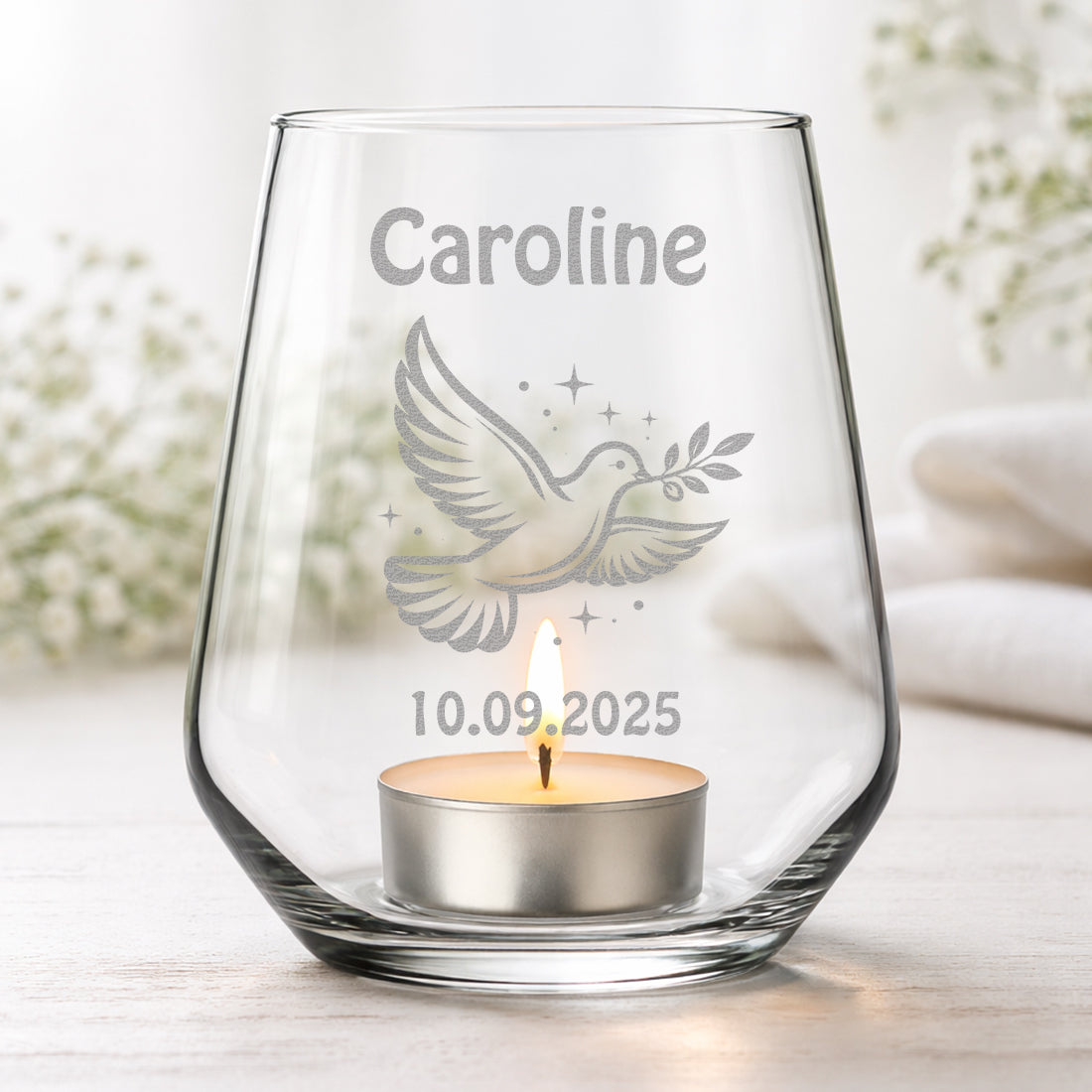 Personalisiertes Teelicht zur Konfirmation & Kommunion mit Gravur