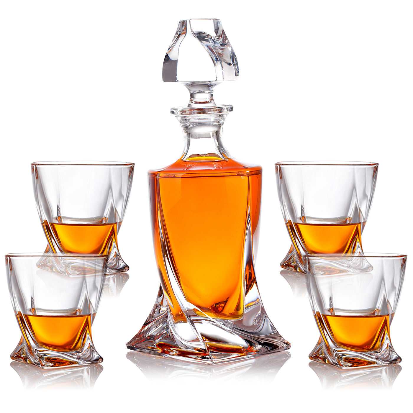 Whisky Set Twirl Dekanter 800 ml und Whiskygläser 300 ml