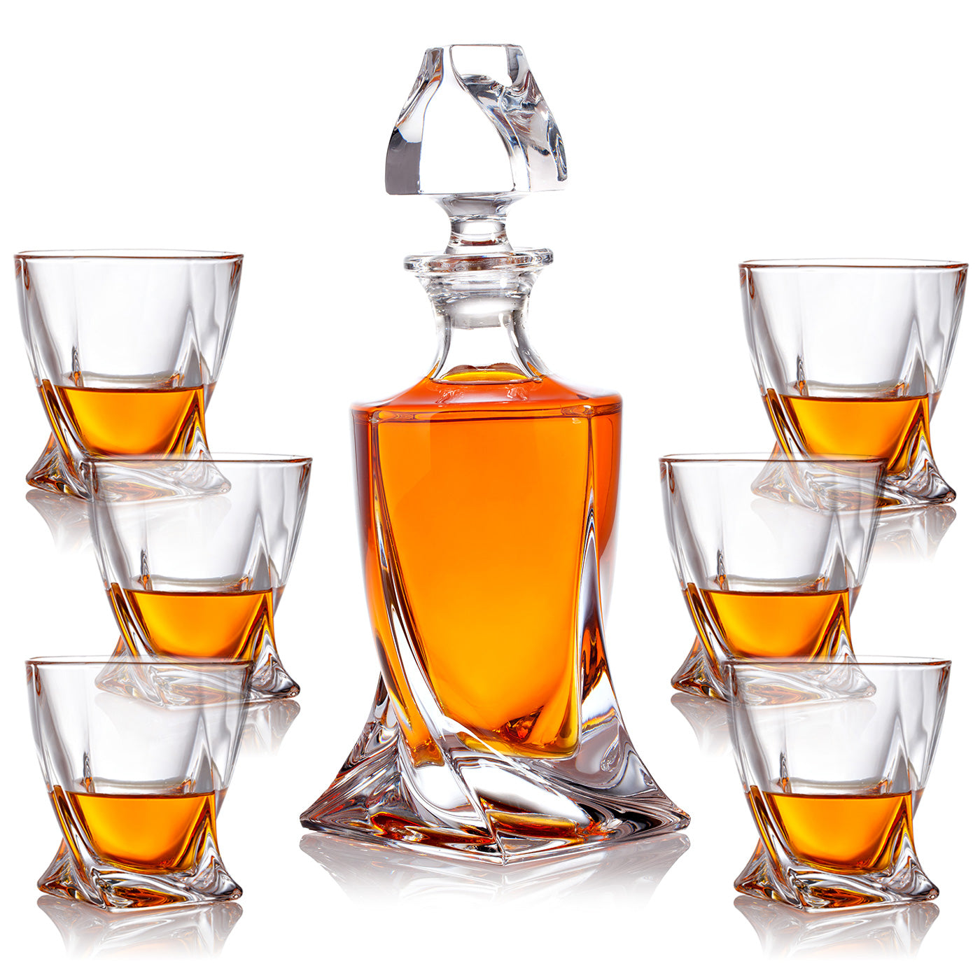 Whisky Set Twirl Dekanter 800 ml und Whiskygläser 300 ml