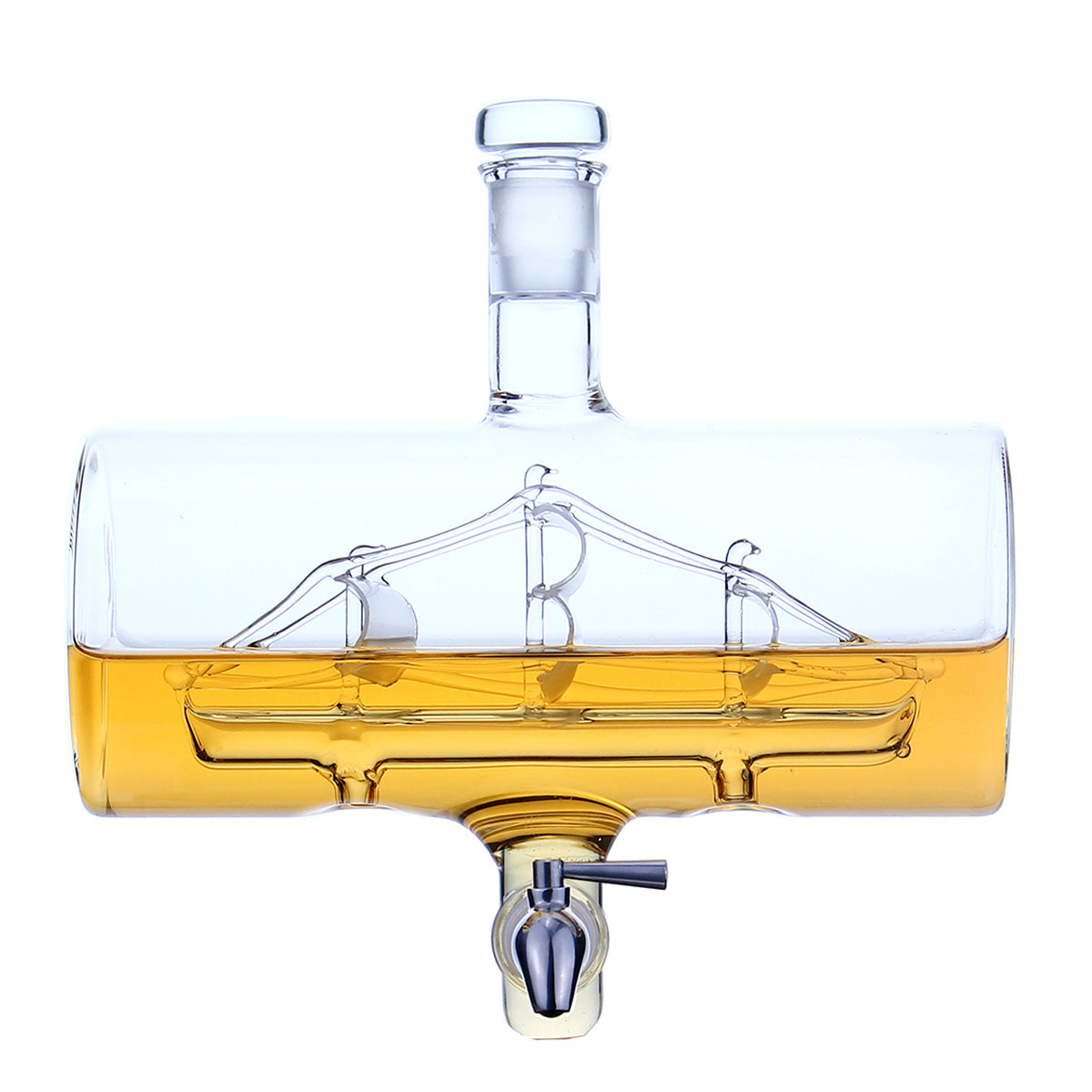 Segelschiff Dekanter Set "Weltkarte" mit 2 Whisky Tumbler