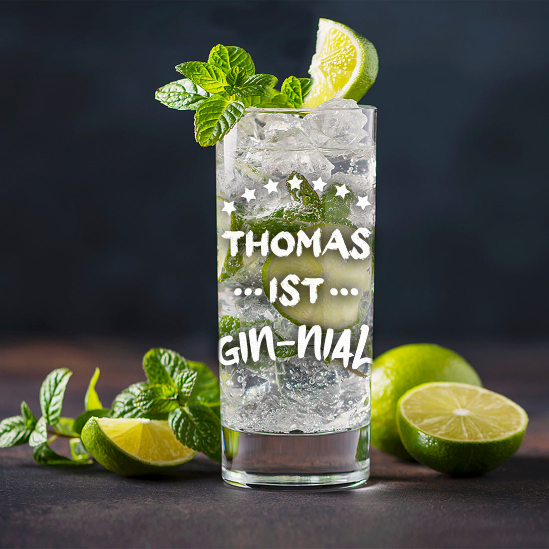 Gin Tonic Longdrinkglas 485 ml mit Gravur