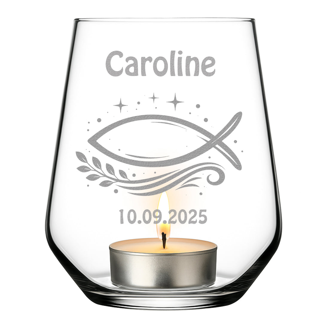 Moderne Teetasse aus Glas 380 ml mit Gravur