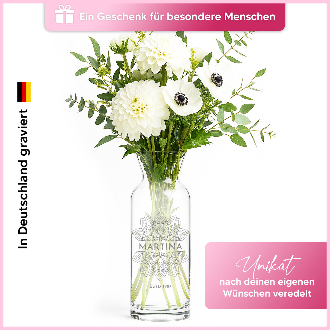 Karaffen-Vase Unikat Mandala