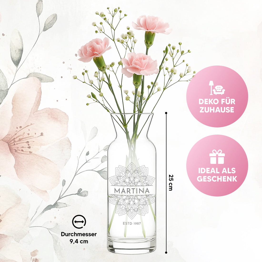 Karaffen-Vase als Geschenk Mandala