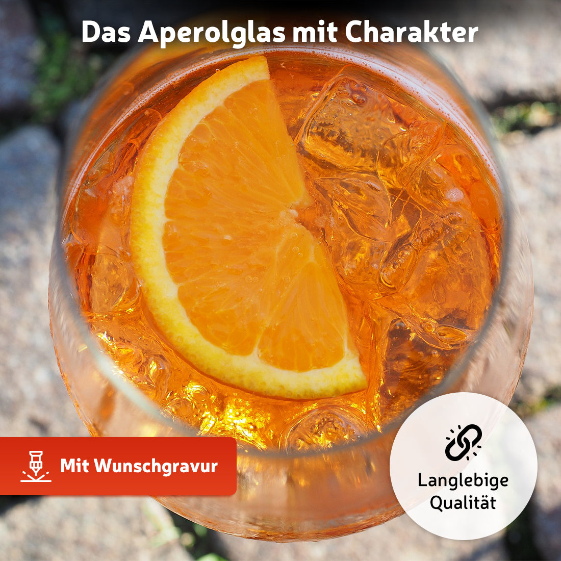Aperol Spritz Glas 560 ml Holy Aperoli mit Gravur