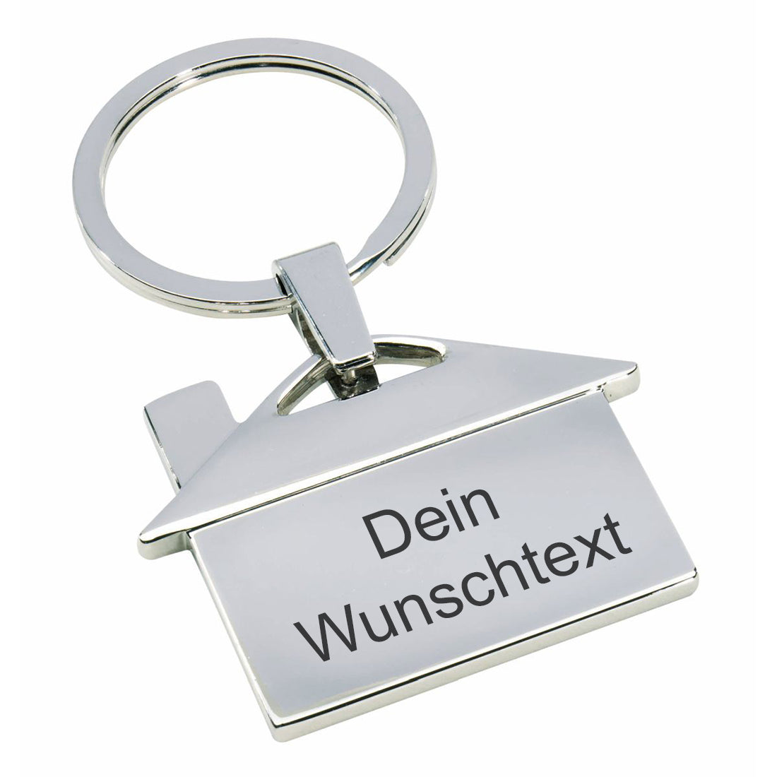 Schlüsselanhänger in Häuschen-Form mit Gravur – Einseitige Personalisierung