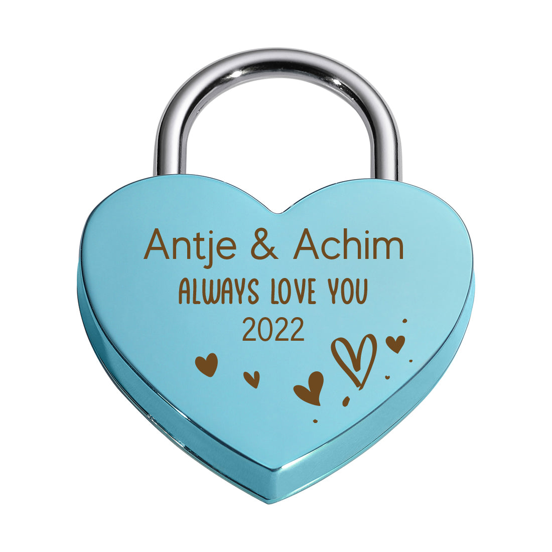 Herz Liebesschloss für Paare mit Gravur - Motiv "Always love you"