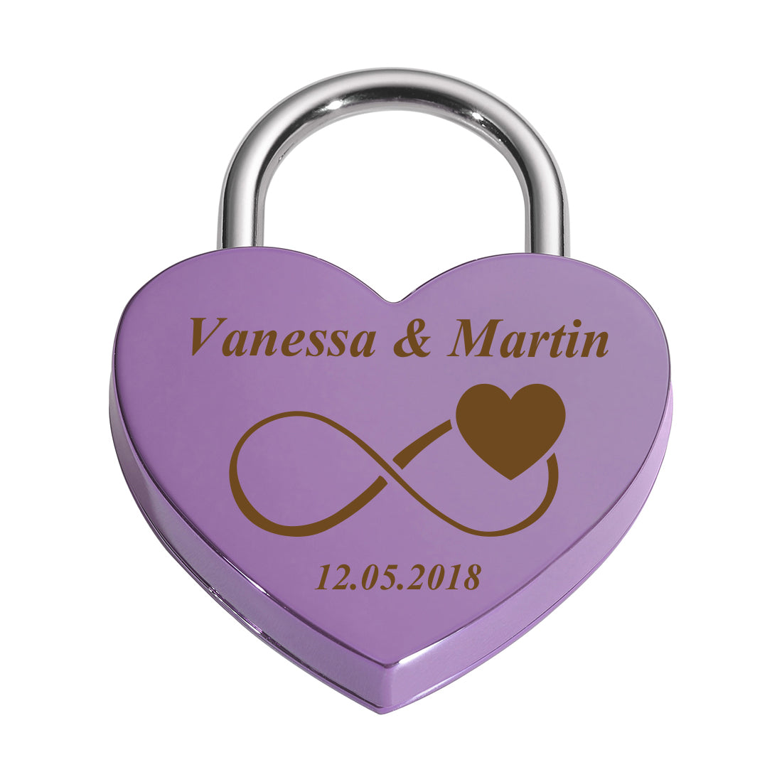 Herz Liebesschloss mit Gravur zur Hochzeit