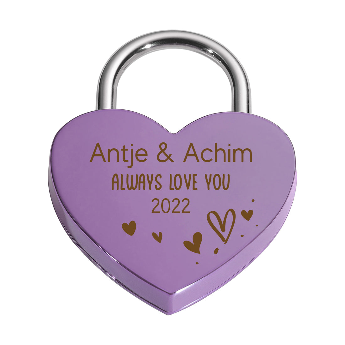 Herz Liebesschloss für Paare mit Gravur - Motiv "Always love you"