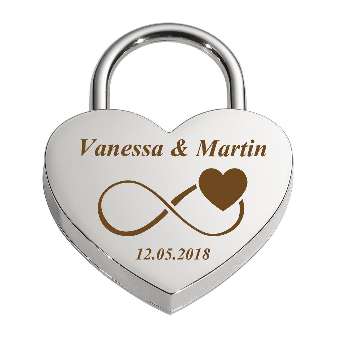Herz Liebesschloss mit Gravur zur Hochzeit