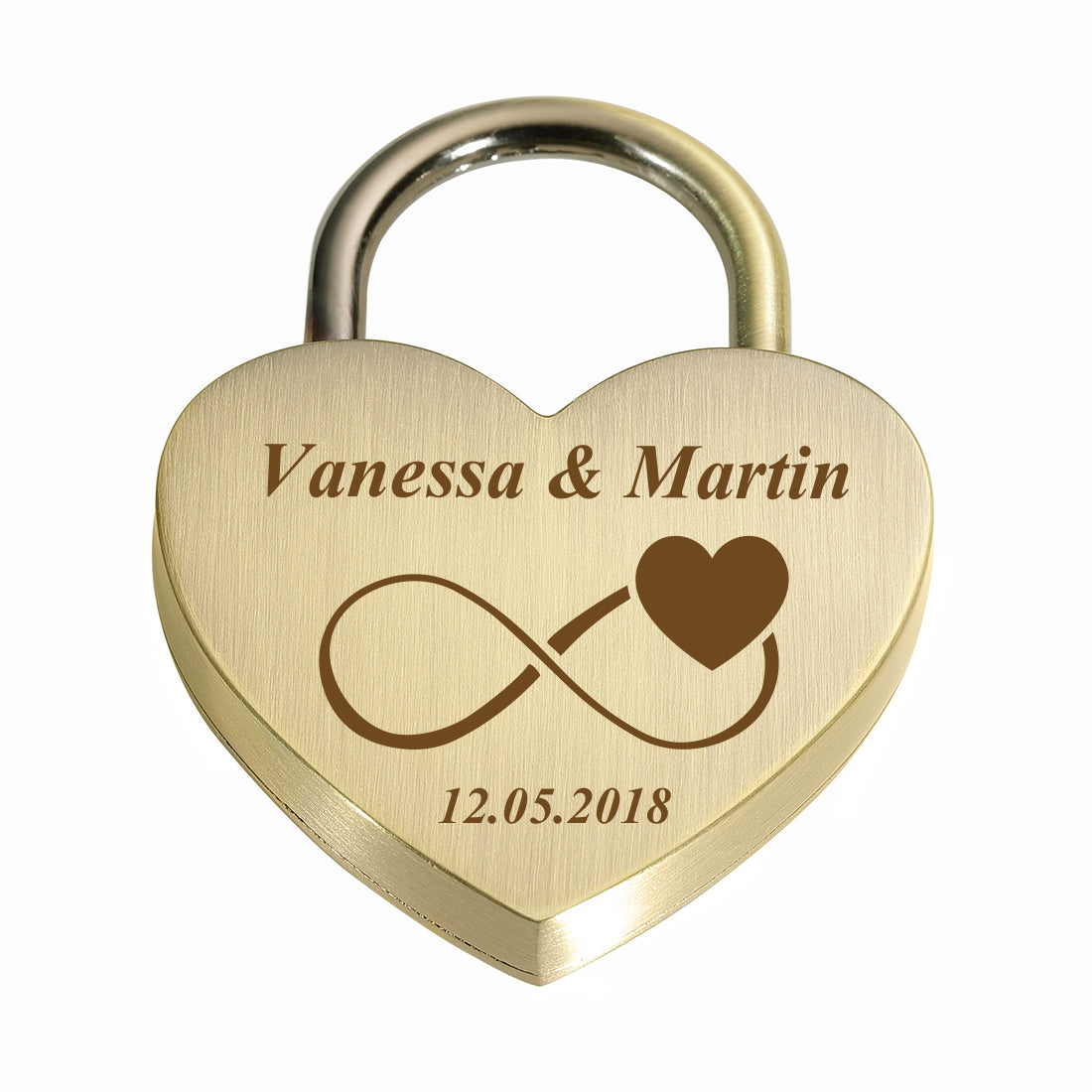 Herz Liebesschloss mit Gravur zur Hochzeit