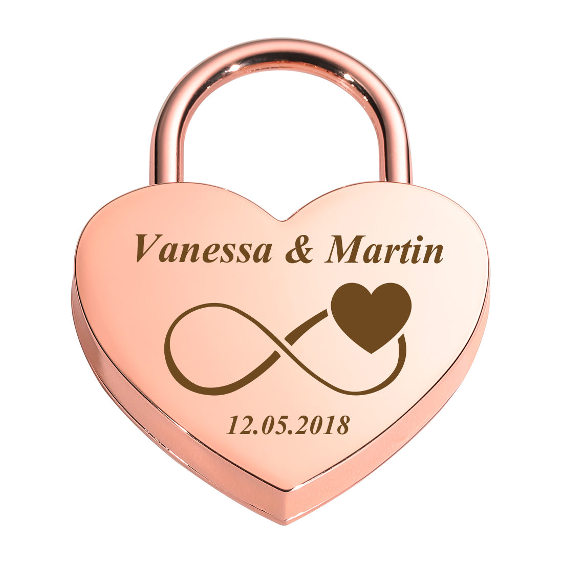 Herz Liebesschloss mit Gravur zur Hochzeit