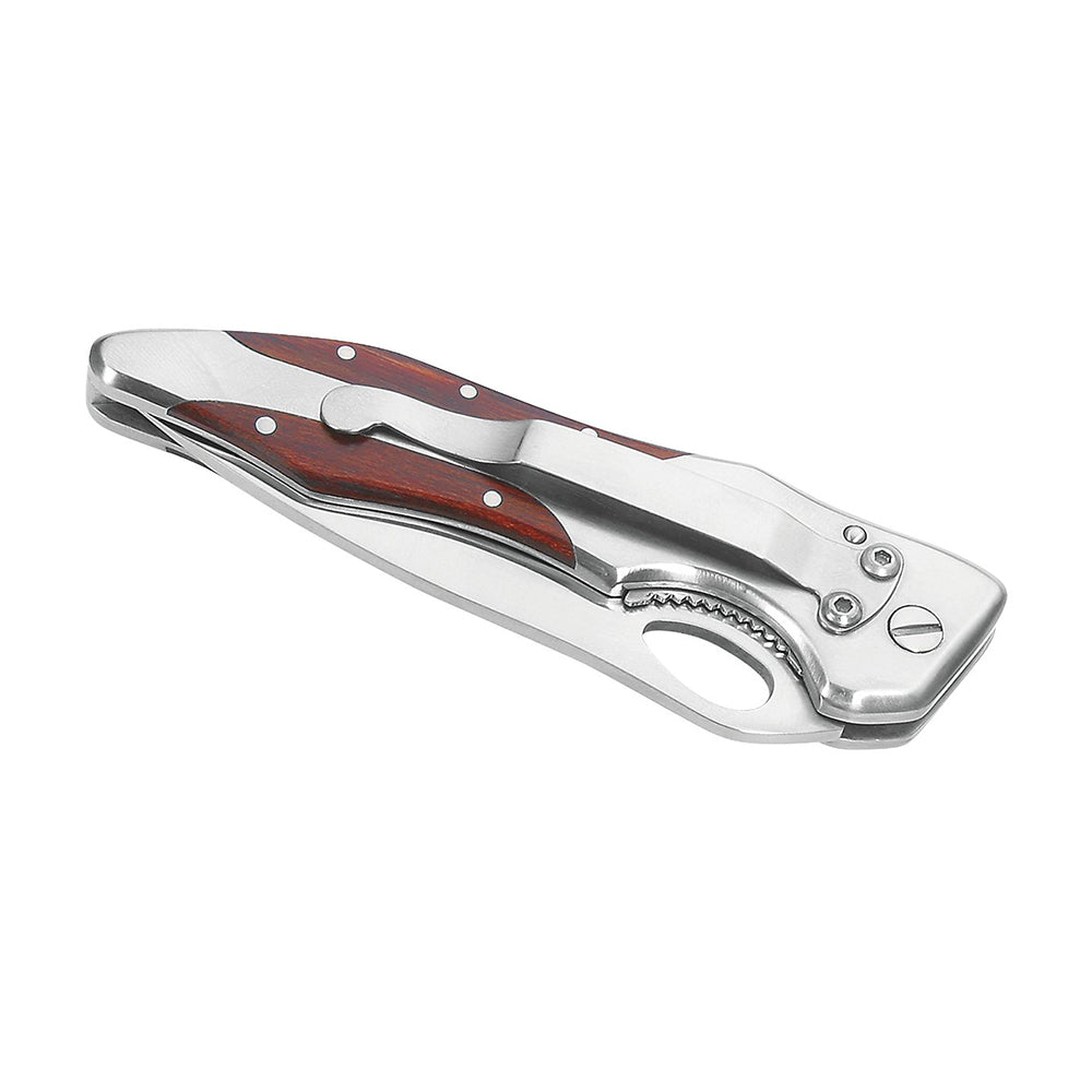 Taschenmesser mit Gravur - Klappmesser aus Edelstahl und Holz mit Geschenketui