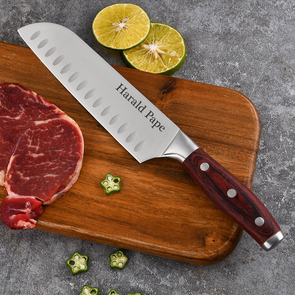 Personalisiertes Küchenmesser "Kobe" mit individueller Gravur