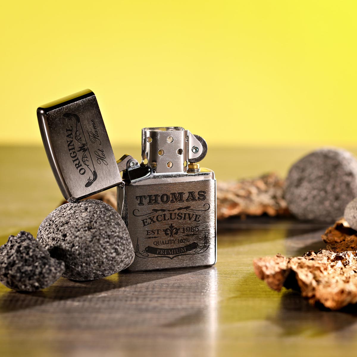 Original Zippo® Brushed Chrome mit individueller Gravur