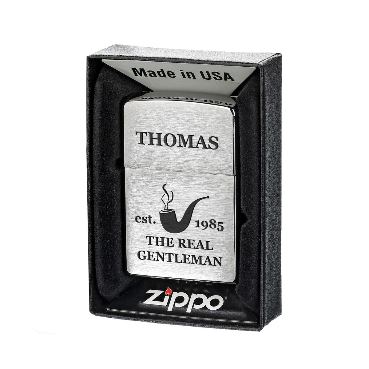 Original Zippo® in Silber-Optik mit feiner Oberflächenstruktur & Gravur