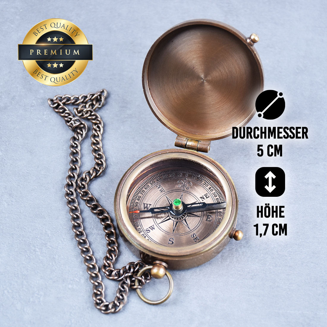 Adventure-Messingkompass mit Gravur - Personalisiertes Geschenk für Entdecker