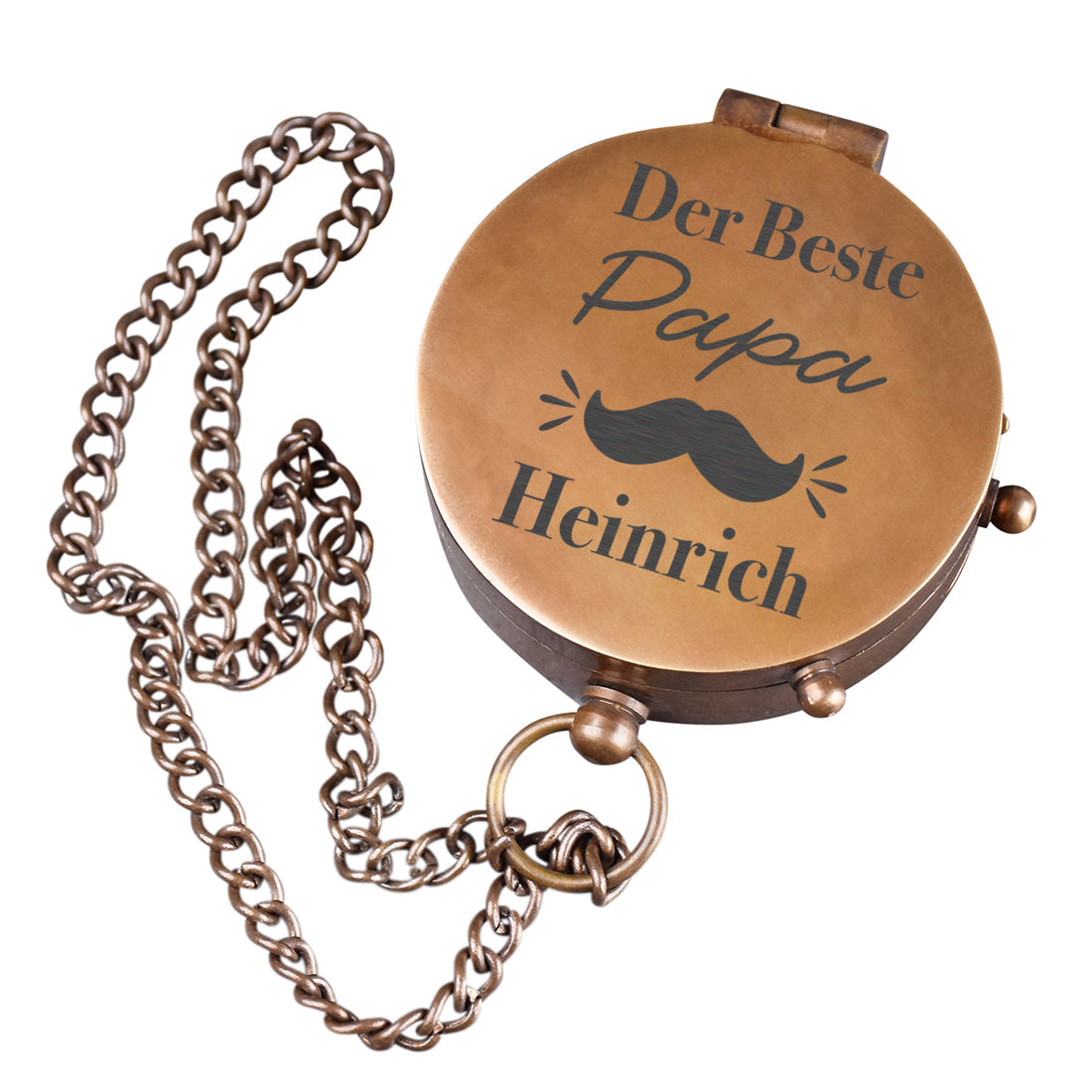 Messingkompass „Der beste Papa“ | Personalisierte Gravur mit Name | Geschenkidee