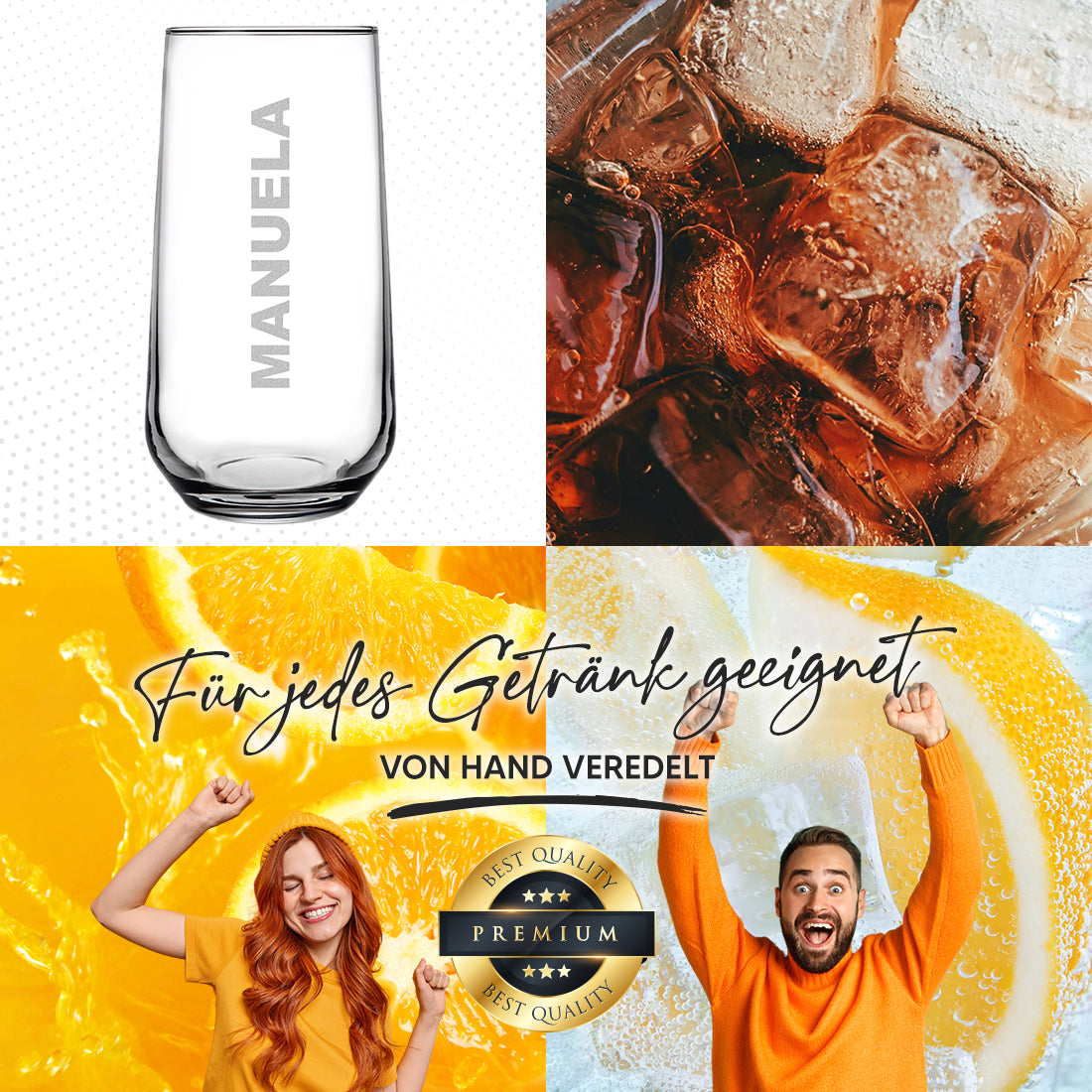 Trinkglas 470 ml für Cocktails & Drinks mit Gravur