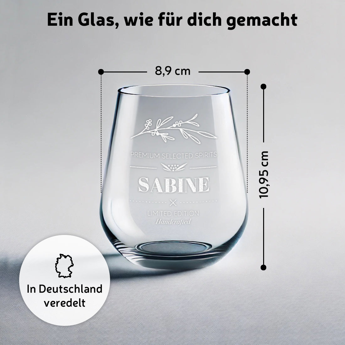 Elegantes Aperitif Glas 425 ml mit Gravur - ideal für Frauen