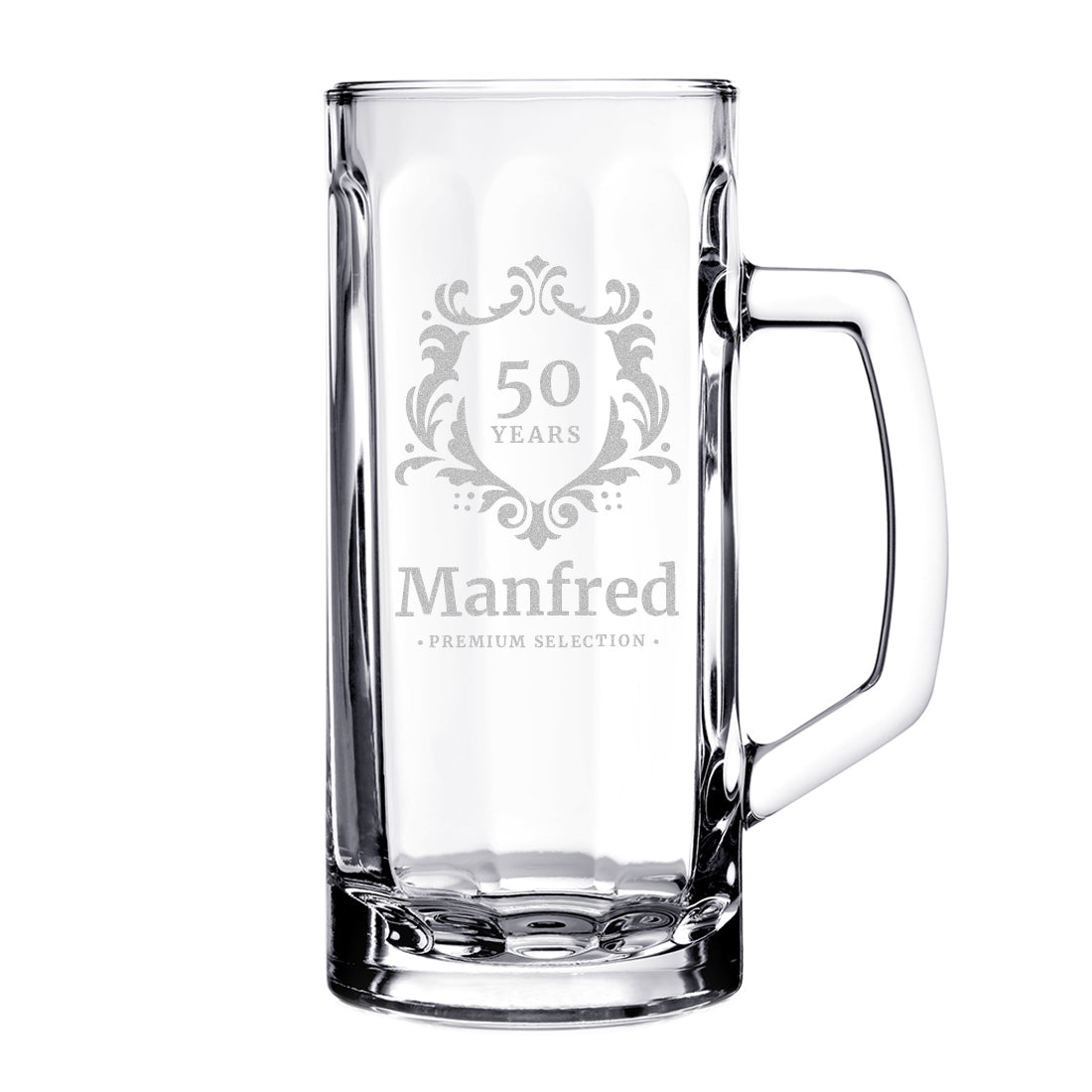 Bierseidel Krug 0,5 Liter mit personalisierter Gravur - Geburtstagsgeschenk