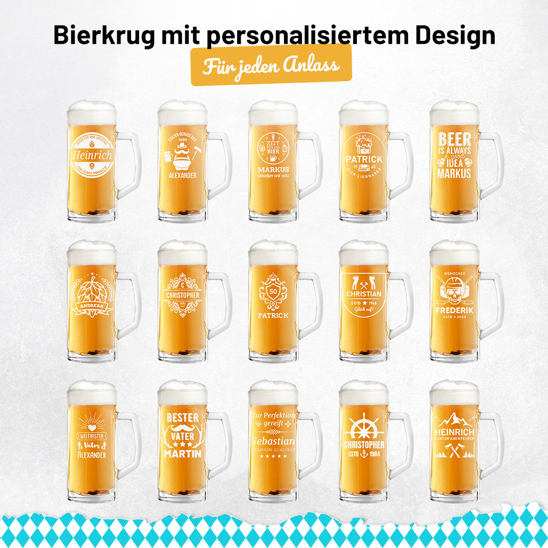 Personalisierter Bierkrug 500 ml mit Gravur - ideal als Geschenk