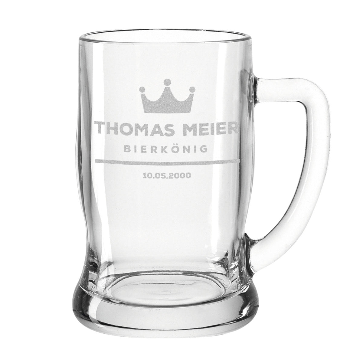 Bierkrug 0,5 Liter mit Gravur "Bierkönig" personalisiert
