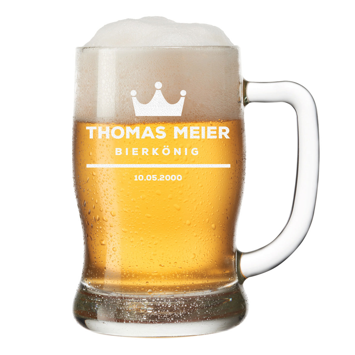 Bierkrug 0,5 Liter mit Gravur "Bierkönig" personalisiert