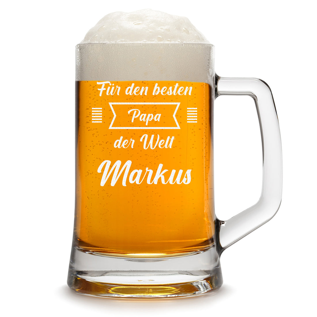 Bierkrug 0,5 Liter mit Gravur "Für den besten Papa der Welt"