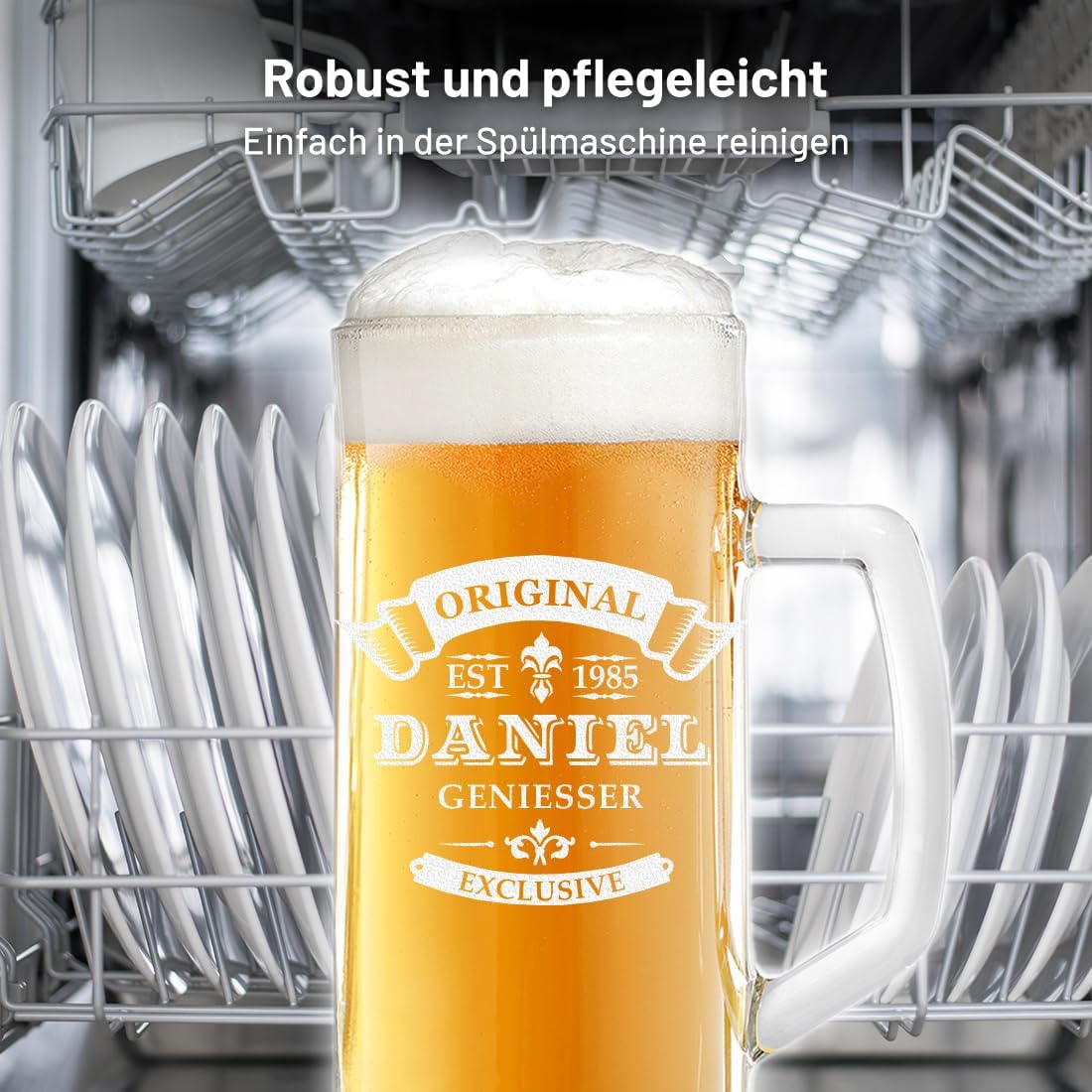 Personalisierter Bierkrug mit Gravur 0,5 Liter - Original Exklusive