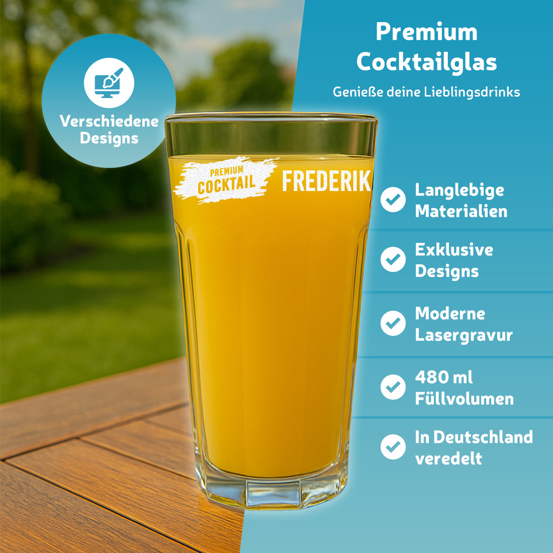 Cocktailglas 480 ml mit personalisierter Gravur