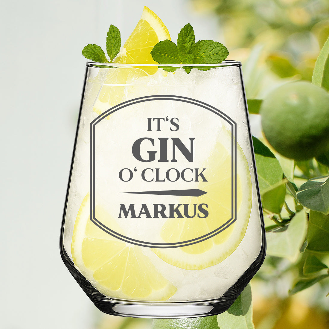 Gin Tonic Glas 425 ml mit personalisierter Gravur - das perfekte Geschenk