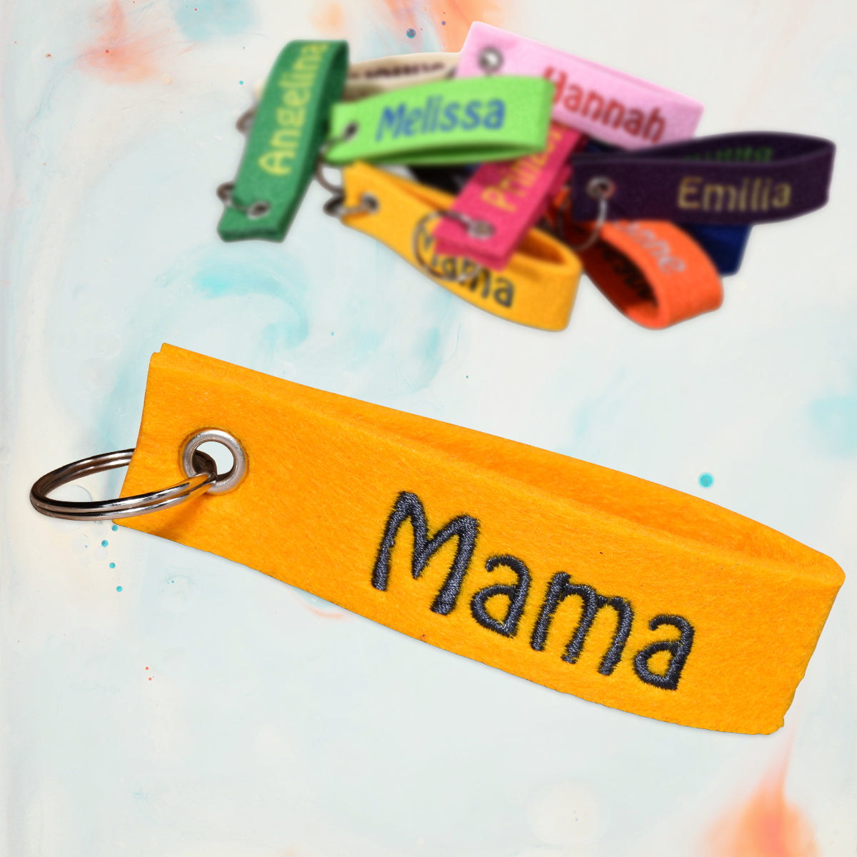 Filz Schlüsselanhänger mit Stick personalisiert