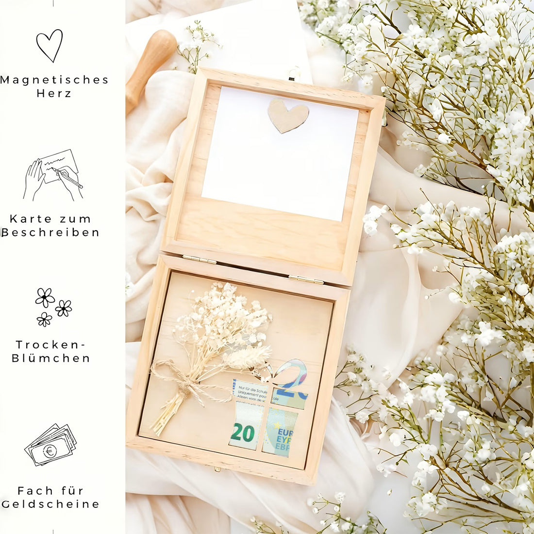Geldgeschenkbox mit Magnet und Sichtfenster