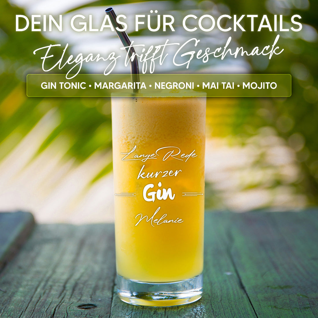 Personalisiertes Gin Glas 485 ml mit Gravur - "Der Gin des Lebens"