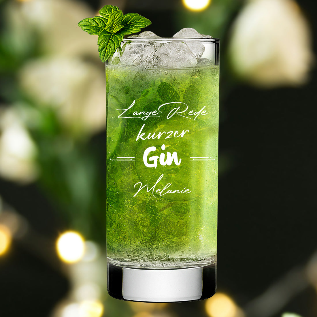 Personalisiertes Gin Glas 485 ml mit Gravur - "Der Gin des Lebens"