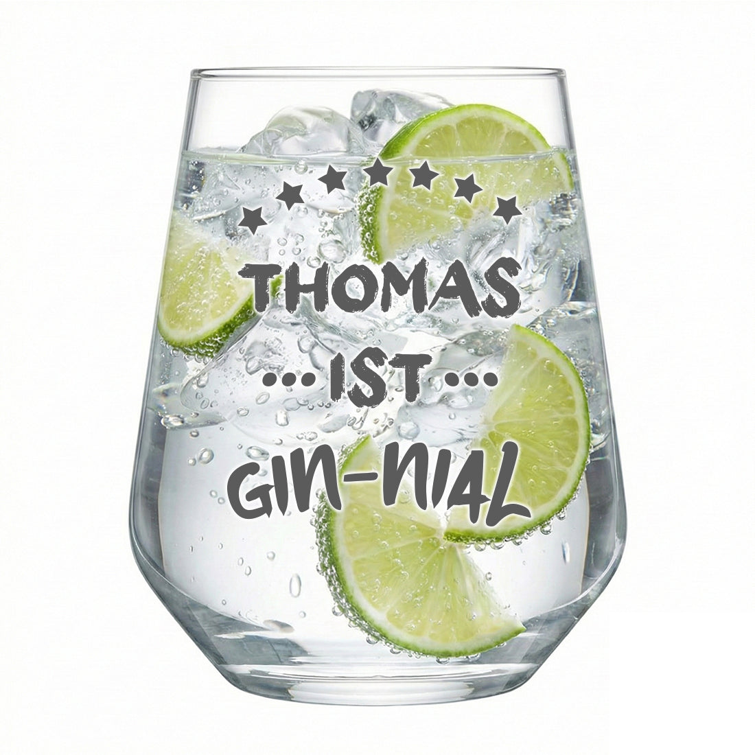 Gin Tonic Trinkglas 425 ml mit Wunschgravur - mit Namen graviert