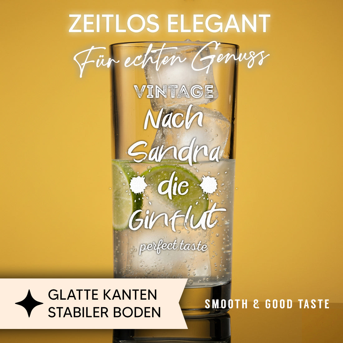 Gin Glas 485 ml mit personalisierter Gravur - Nach Dir die Ginflut