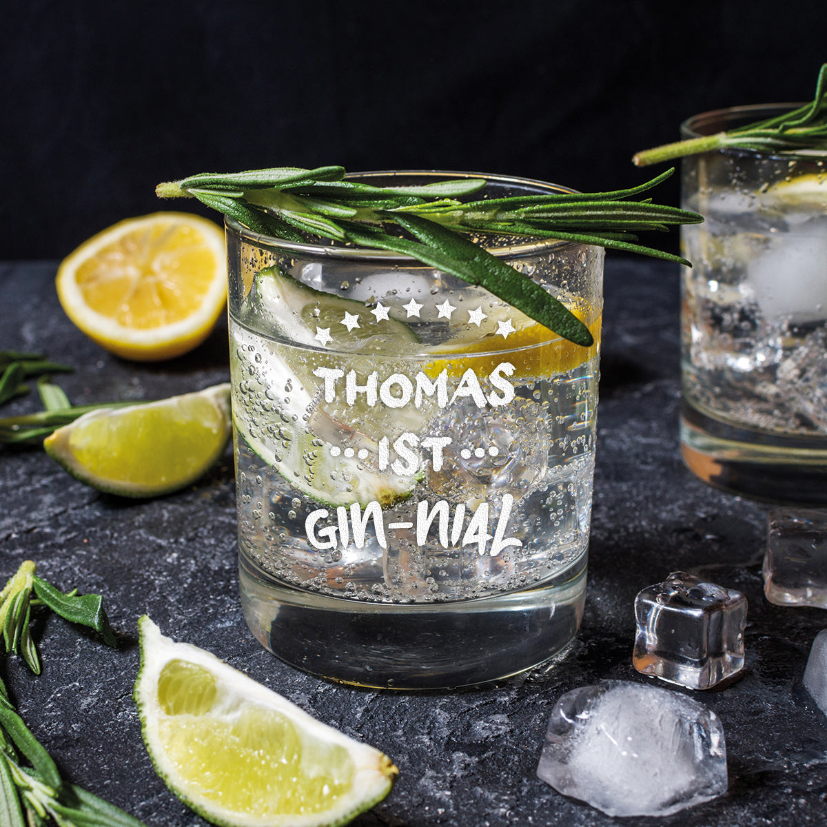Gin Tonic Trinkglas 320 ml mit personalisierter Gravur