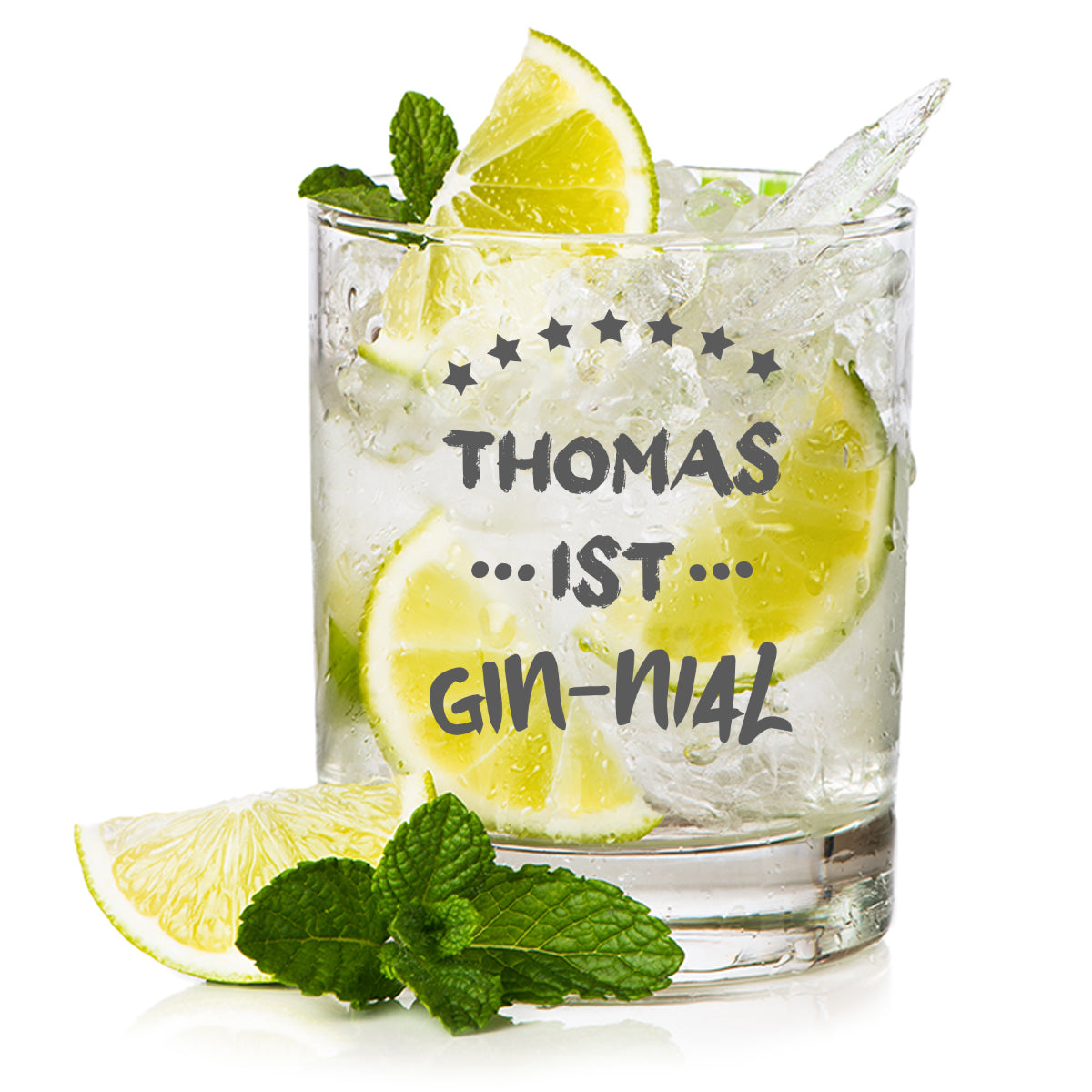 Gin Tonic Trinkglas 320 ml mit personalisierter Gravur