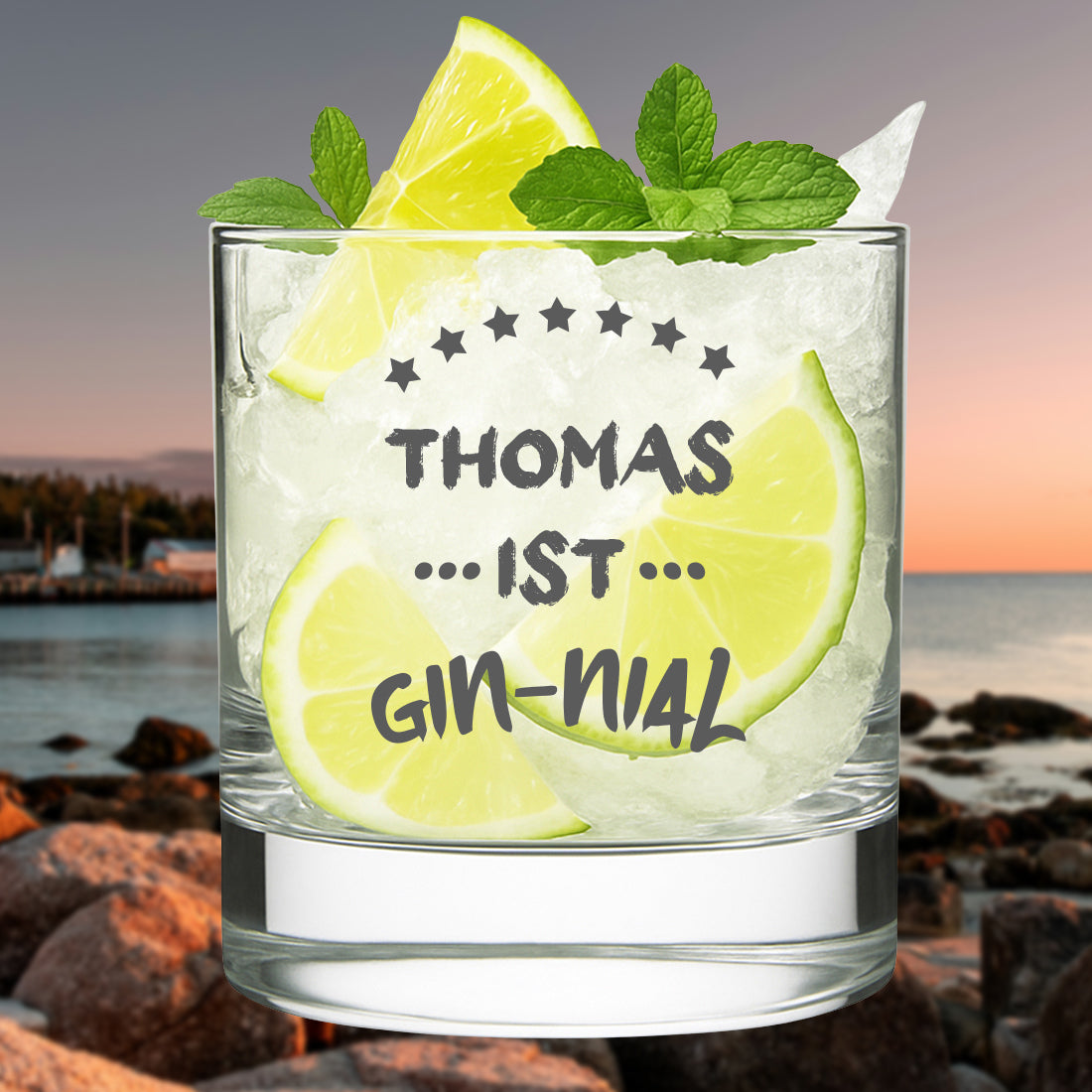 Gin Tonic Trinkglas 320 ml mit personalisierter Gravur