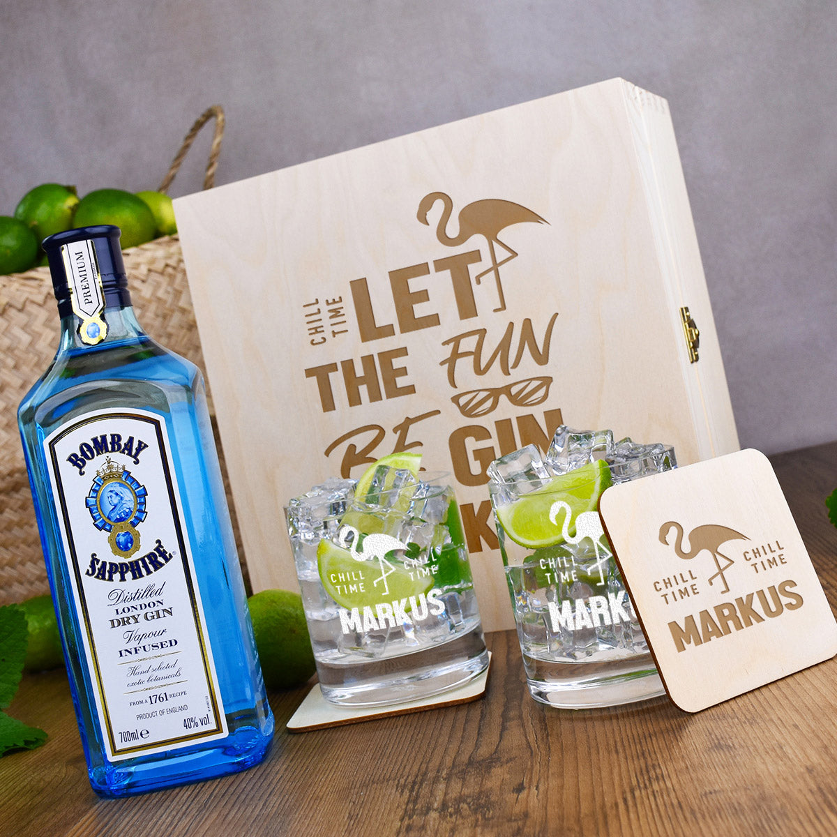 6-teiliges Gin Geschenkset mit personalisierter Gravur