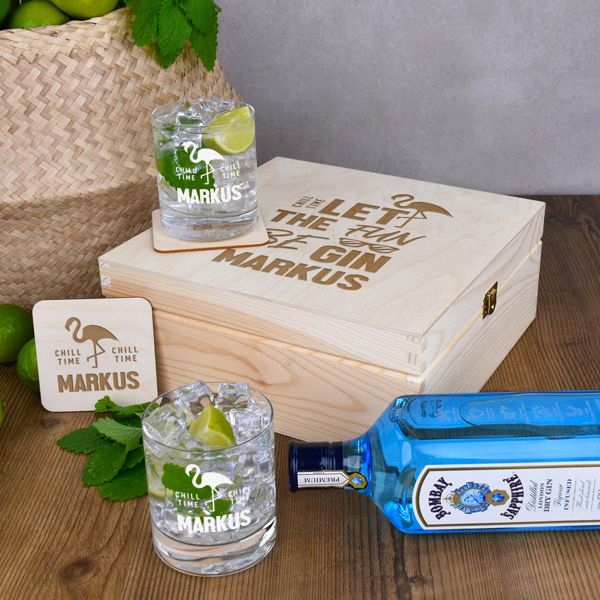 6-teiliges Gin Geschenkset mit personalisierter Gravur